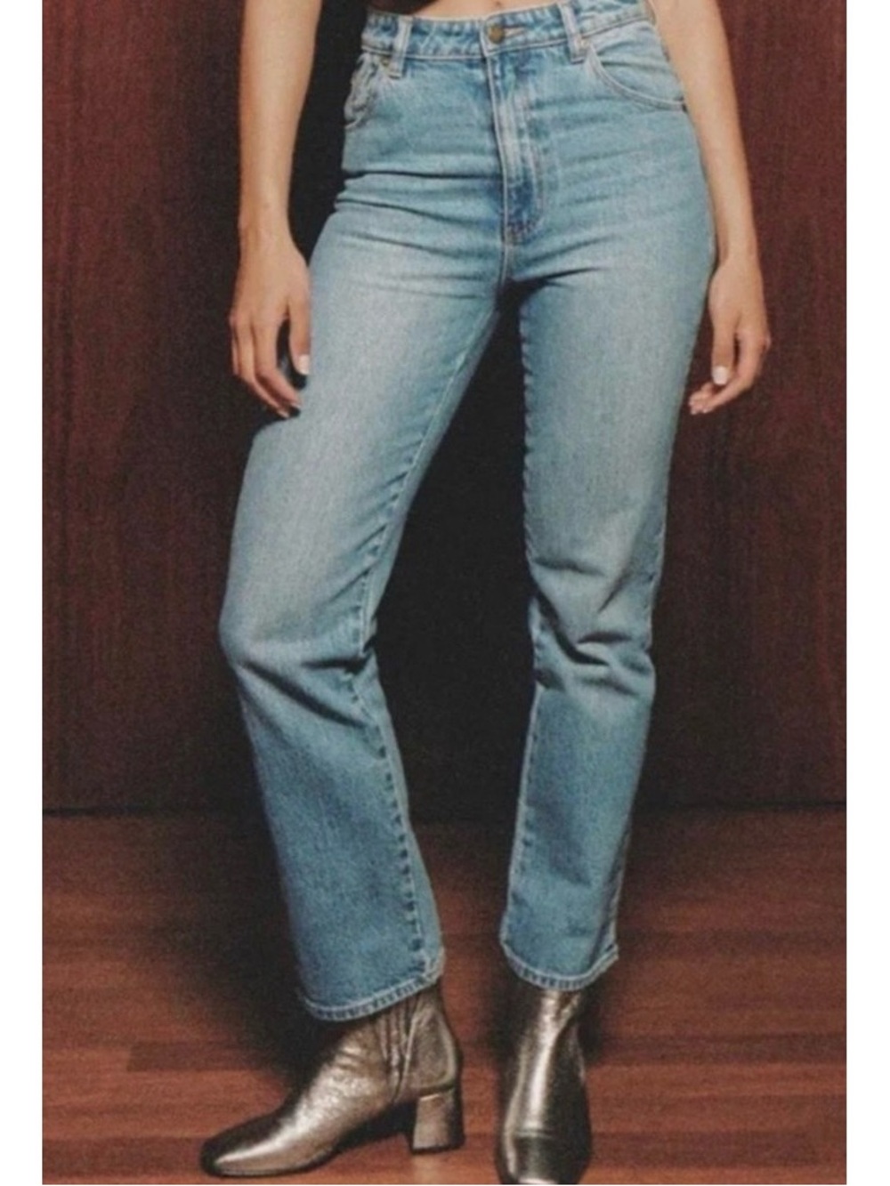 High-Rise Straight Leg Women’s Jeans - Light Blue